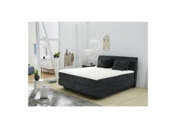 Boxspring Carla Mix 180x200cm - stof - micro zwart met opbergruimte