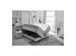 Boxspring Carla Mix 160x200cm - stof - zwart met opbergruimte