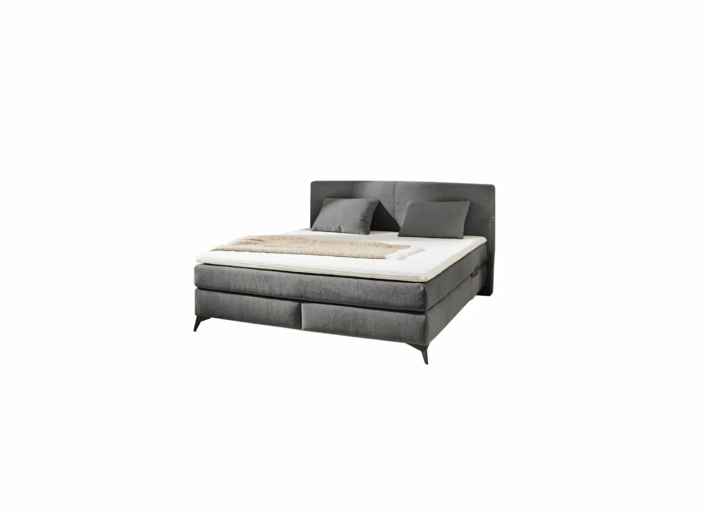Boxspring Kira Max 180x200cm - stof - donkergrijs