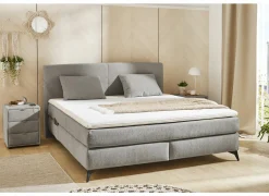 Boxspring Kira Mix 180x200cm - stof - middengrijs