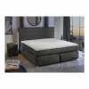 Boxspring Livia Max 180x200cm - stof - donkergrijs
