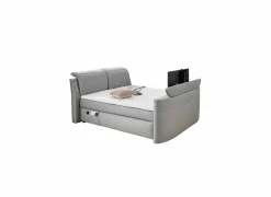 Boxspring Moviestar Max 180x200cm - stof - lichtgrijs met tv-lift