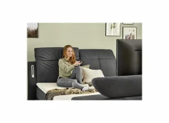Boxspring Moviestar Normal 180x200cm - stof - donkergrijs  met tv-lift