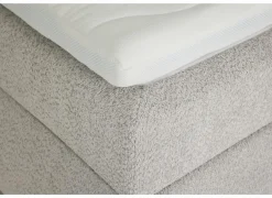 Boxspring Reynosa Gel 180x200cm - stof - zilver met opbergruimte & elektrisch