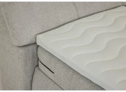 Boxspring Reynosa Gel 180x200cm - stof - zilver met opbergruimte & elektrisch