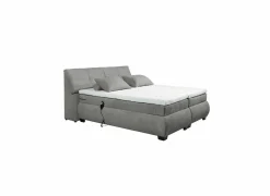 Boxspring Reynosa Gel 180x200cm - stof - grafiet met opbergruimte & elektrisch