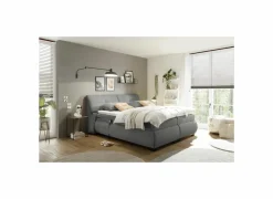 Boxspring Reynosa 180x200cm - stof - grafiet met opbergruimte & elektrisch