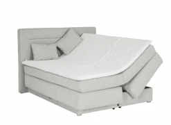 Boxspring Simone 160x200cm - stof - lichtgrijs met opbergruimte