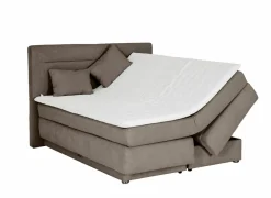 Boxspring Simone 160x200cm - stof - bruin met opbergruimte