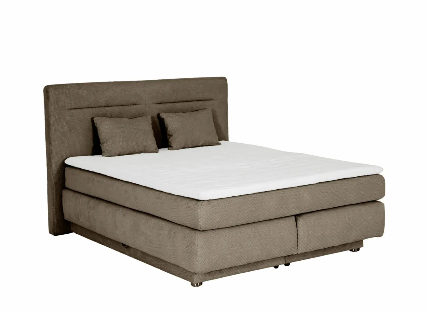 Boxspring Simone 180x200cm - stof - bruin met opbergruimte
