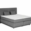 Boxspring Simone 180x200cm - stof - middengrijs met opbergruimte