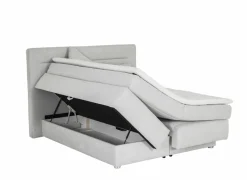 Boxspring Simone 160x200cm - stof - ecru met opbergruimte