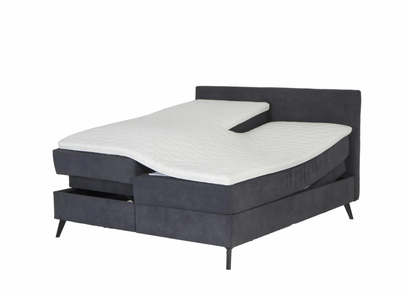 Boxspring Skagen Knapper 180x200cm - stof - antraciet