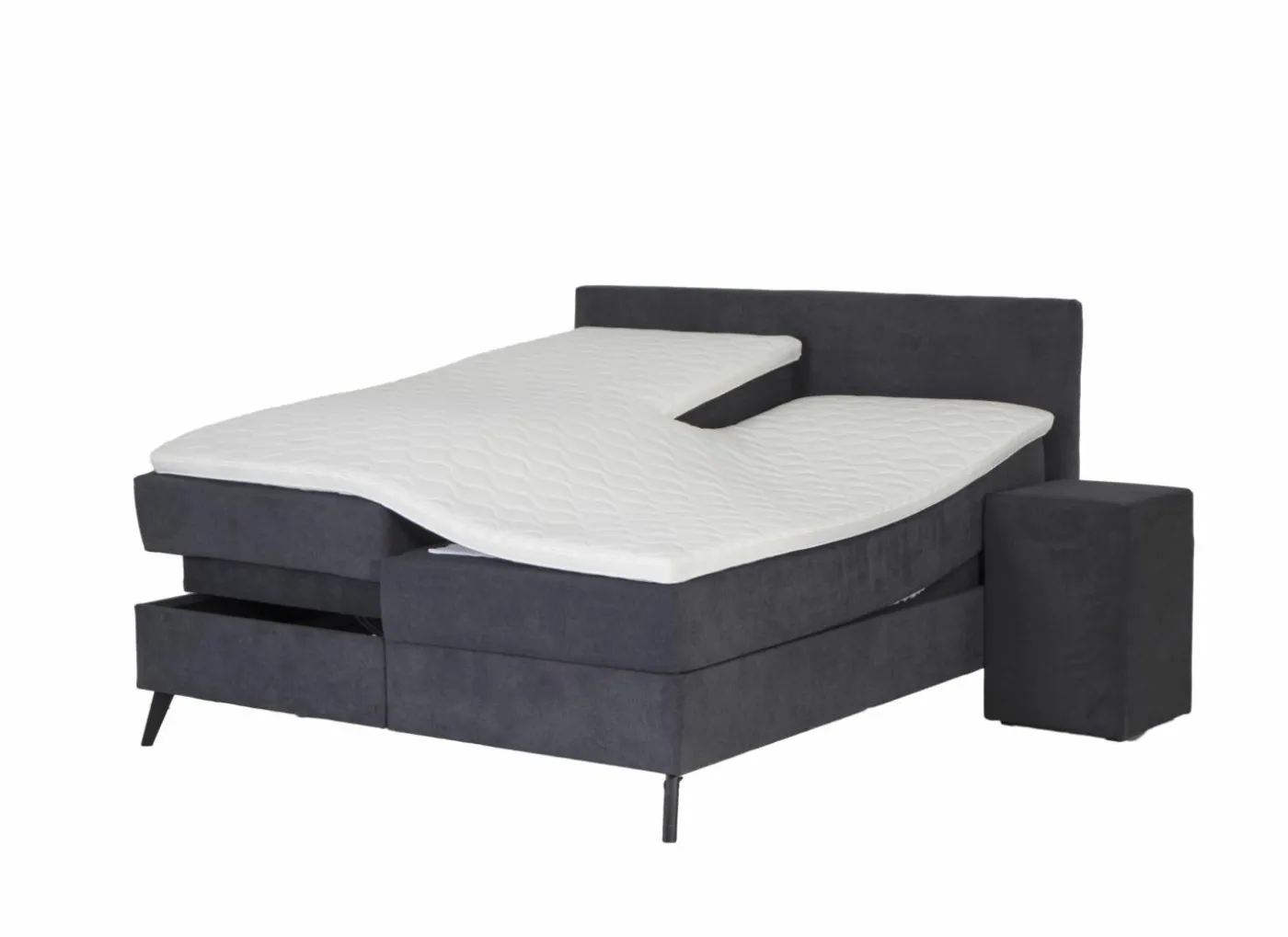 Boxspring Skagen Knapper 180x200cm - stof - antraciet