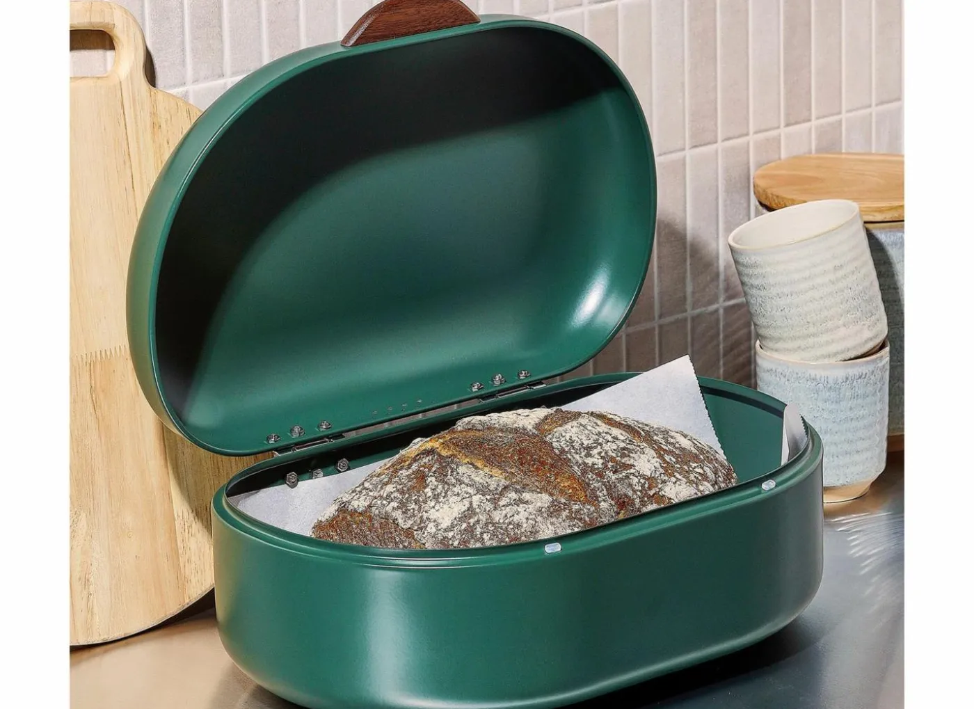 Broodtrommel Crust 40x29cm - metaal - groen