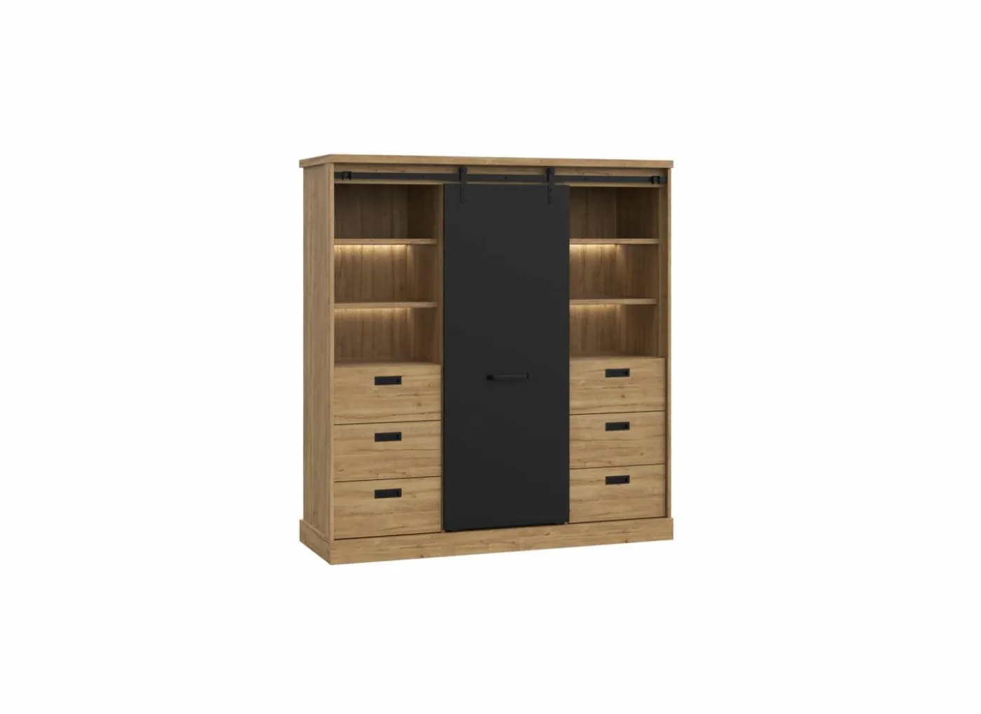 Buffetkast Kaszimiro 145cm - decor - waterford eik & zwart