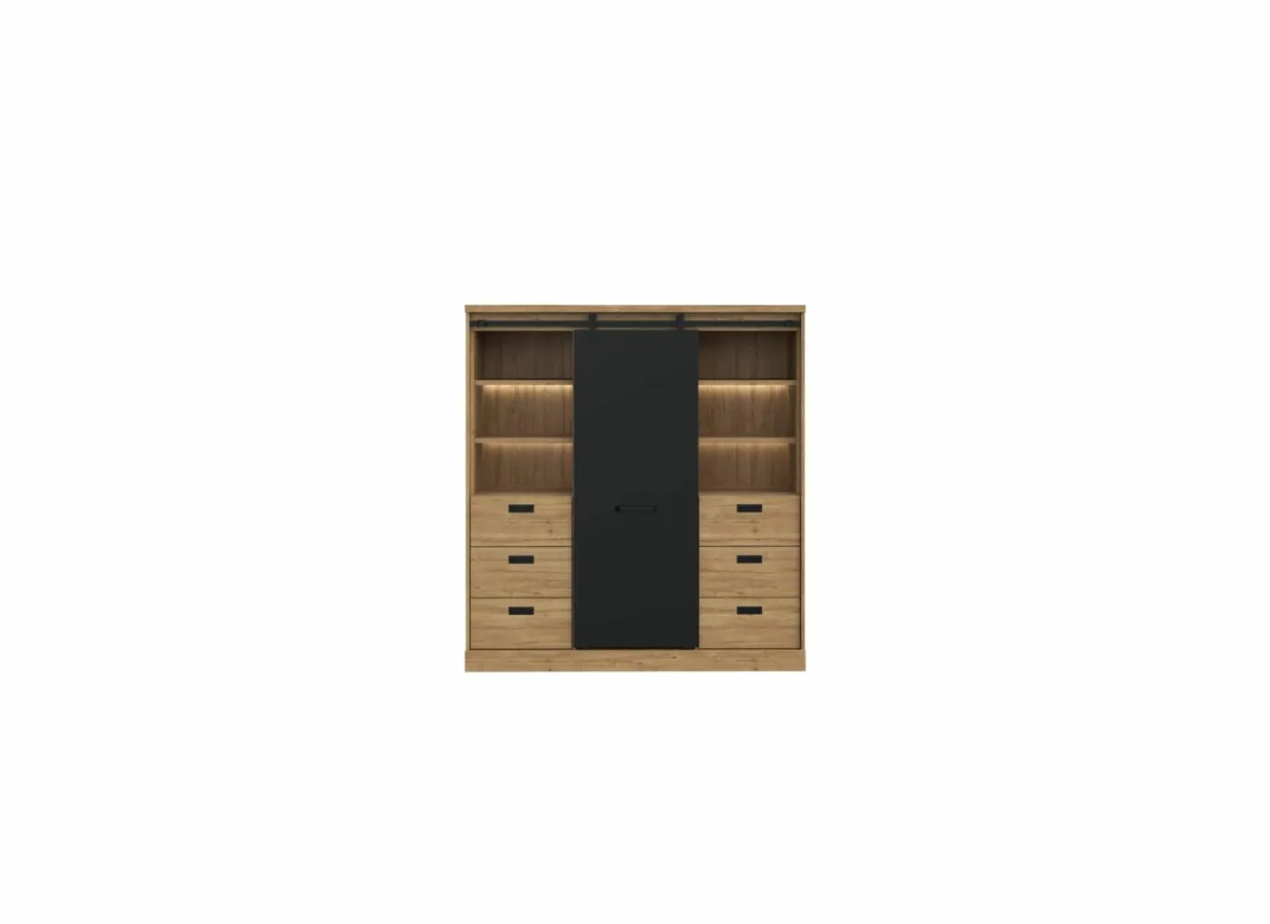 Buffetkast Kaszimiro 145cm - decor - waterford eik & zwart