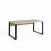 Bureau Capo 2 200x80x73cm - decor & melamine - kastanje & zwart