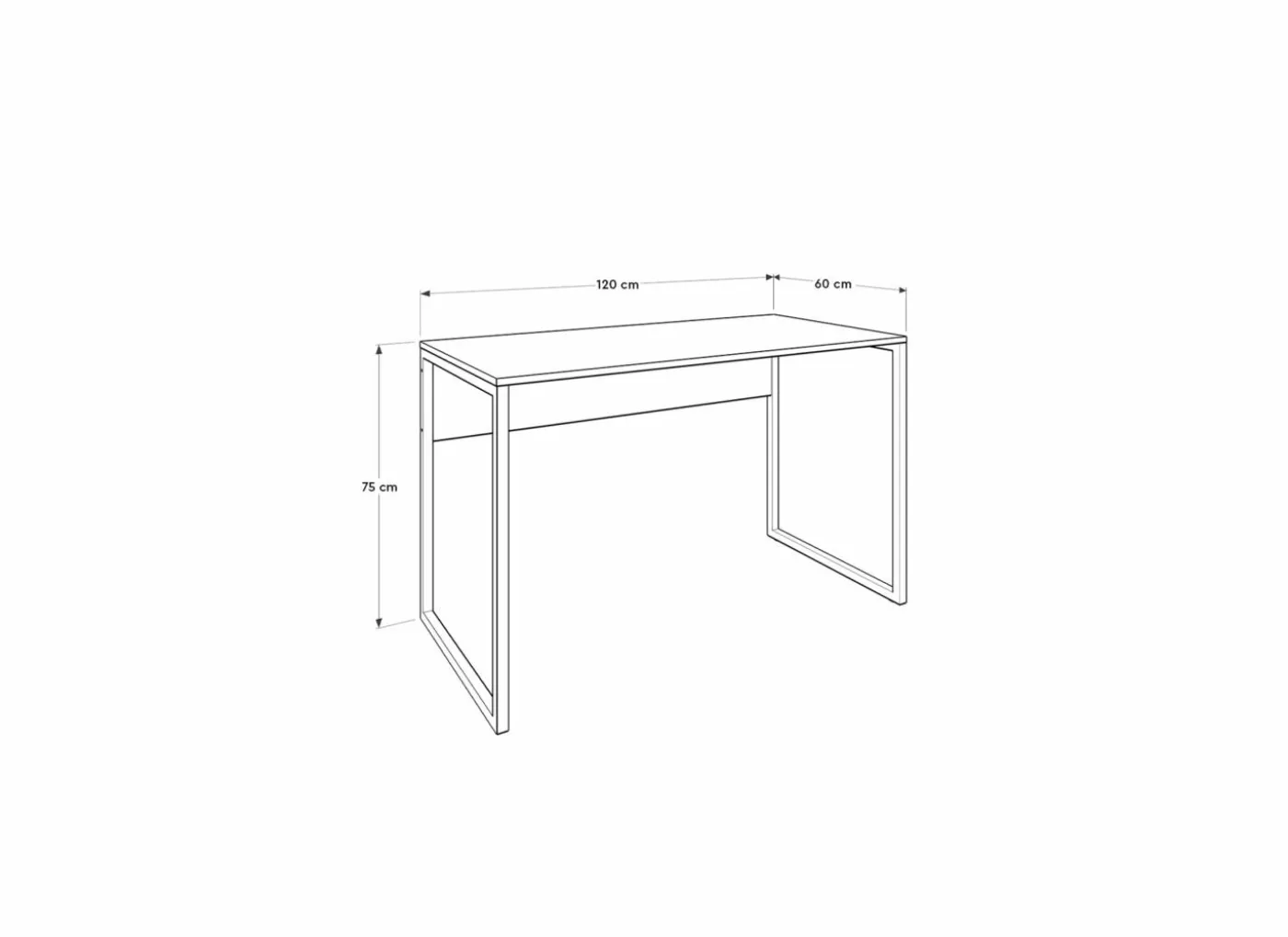 Bureau Maras 120x60x77cm - melamine - walnoot