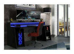 Bureau Tezaur 200x72x91cm - decor - zwart