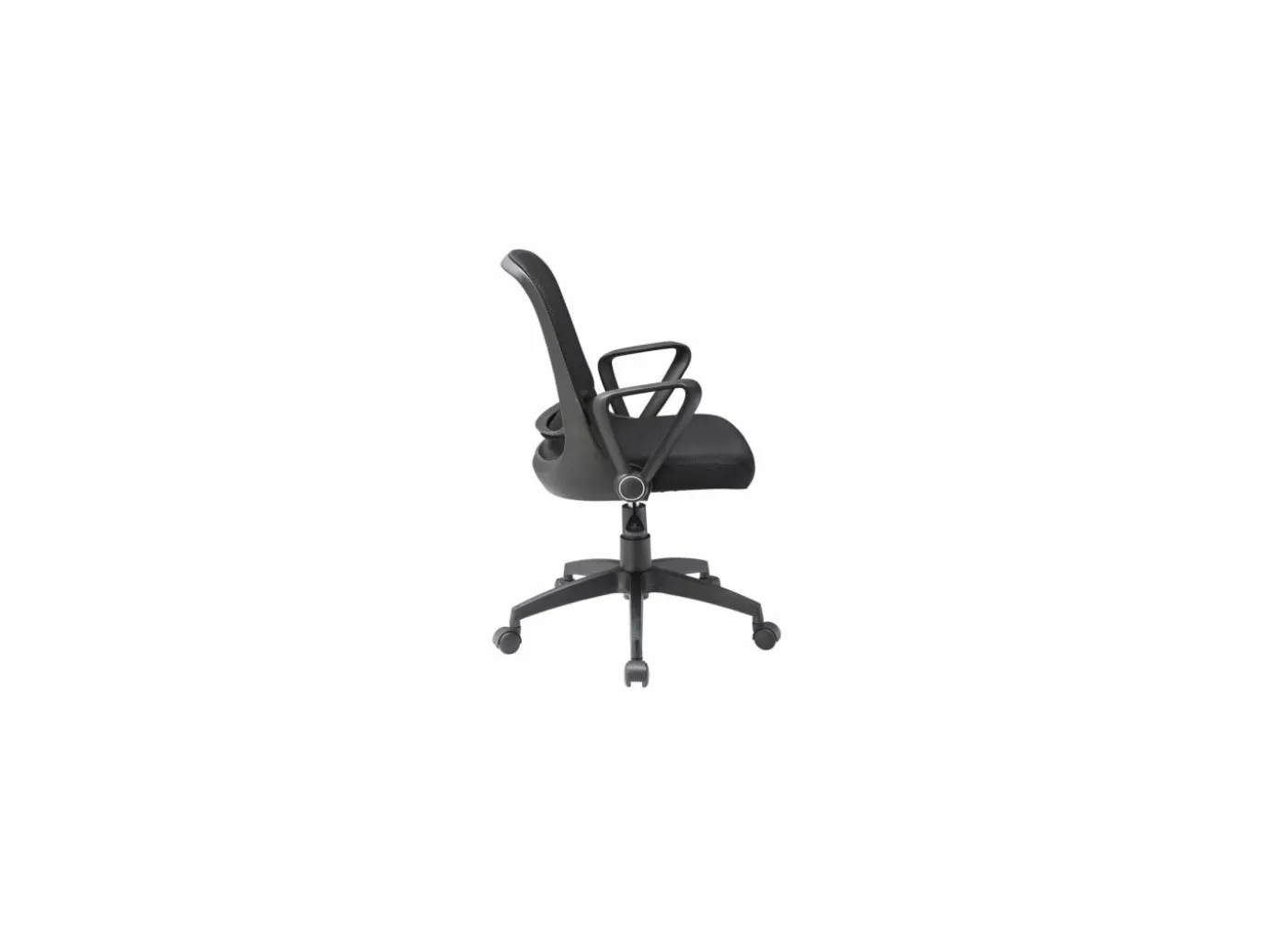 Bureaustoel Blitz 58x55x96,5cm - lederlook & stof - zwart