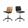 Bureaustoel 48,5x54x91cm - hout massief & fineer - zwart