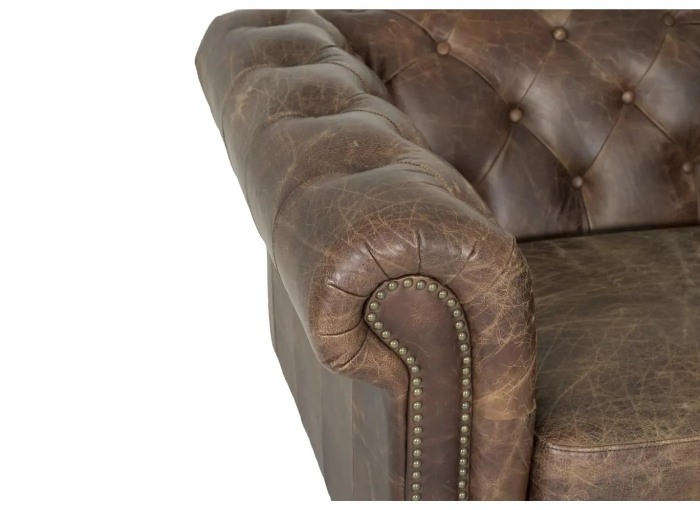 Chesterfield Stanley 4-zit - leder - bruin