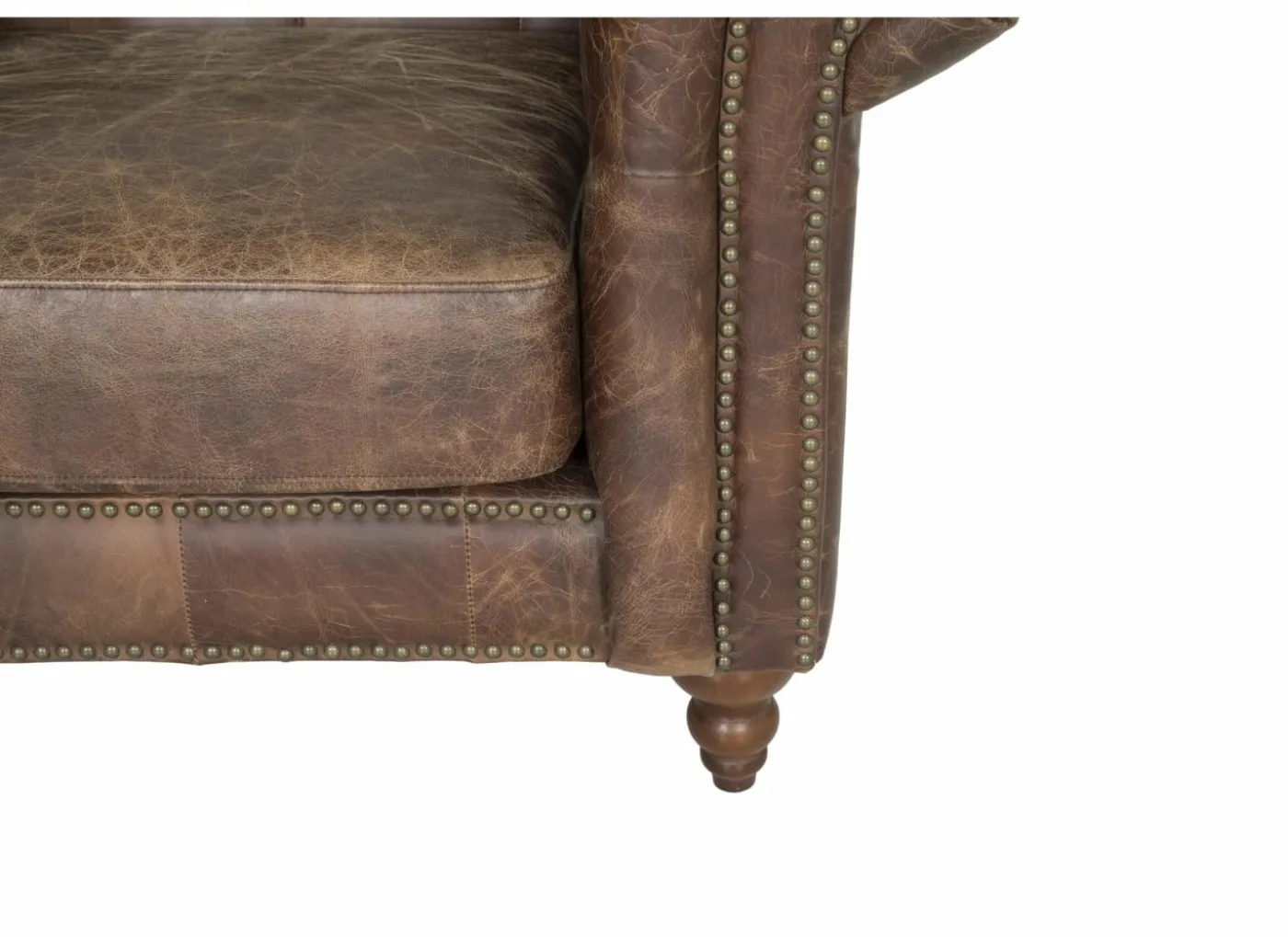 Chesterfield Stanley 4-zit - leder - bruin