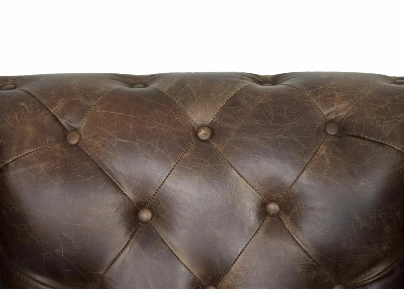Chesterfield Stanley 3-zit - leder - bruin