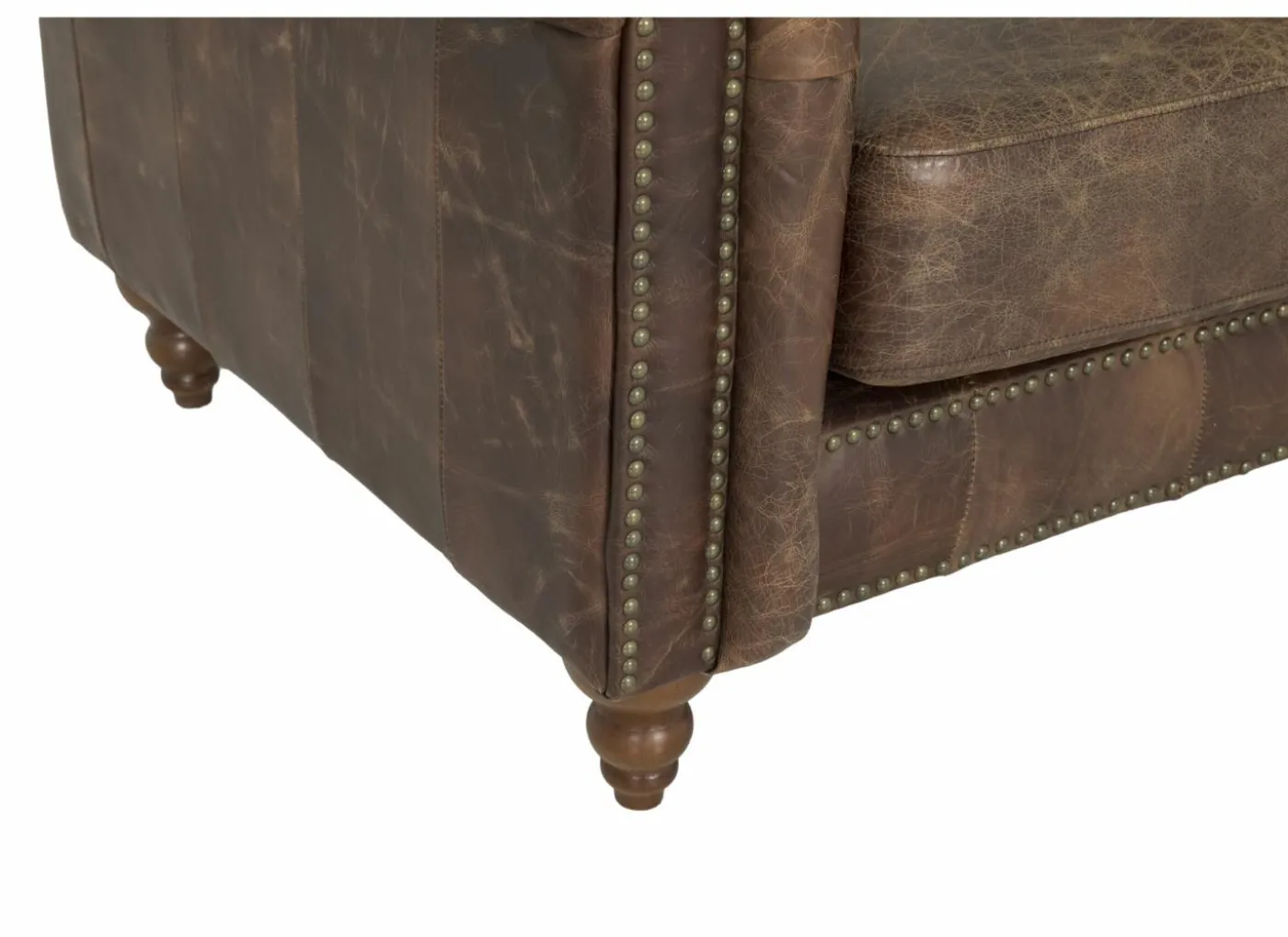 Chesterfield Stanley 3-zit - leder - bruin