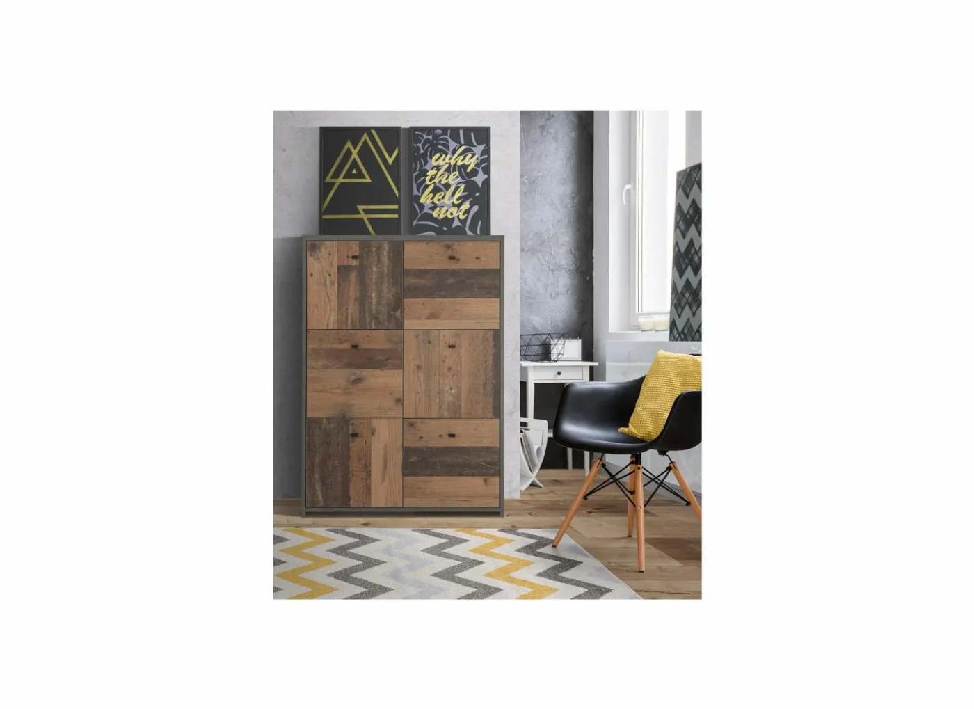 Commode Best Chest 77x30x113cm - decor - old wood & beton