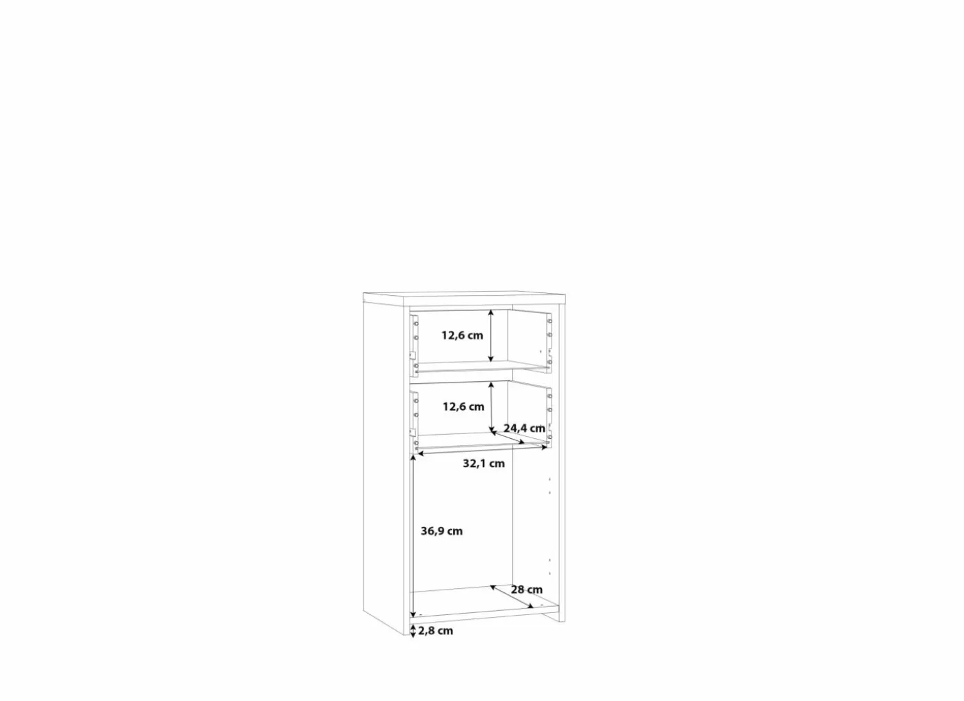 Commode Best Chest 40x30x78cm - decor - sonoma eik & wit