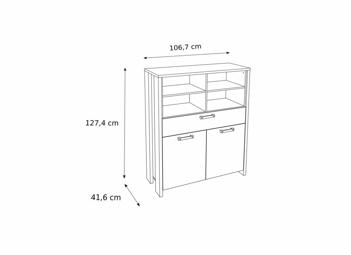 Commode Clif 107x42x128cm - decor - old wood & beton