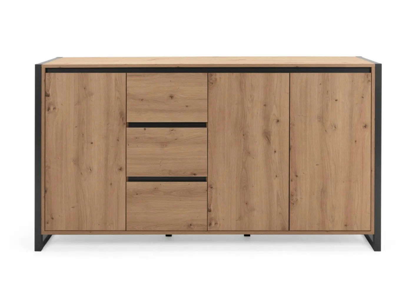 Commode Denver 160cm - decor - artisanale eik & anthraciet