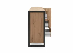 Commode Denver 160cm - decor - artisanale eik & anthraciet
