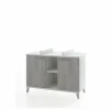Commode incl luiertafel Stef 130x65x97cm - decor - structuur wit & ribbeck eik