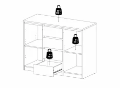 Commode Naia 121x50x91cm - decor - cashmere/jackson hickory