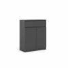 Commode Naia 80x40x101m - melamine - mat zwart