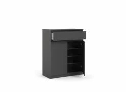 Commode Naia 80x40x101m - melamine - mat zwart