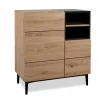 Commode Nola 80x42x90cm - melamine - artisanale eik