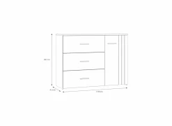 Commode Waikato 120x41x91cm - decor - mauvella eik & zand