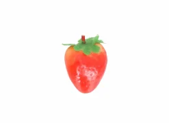 Deco Aardbei H3,7cm - kunststof - rood & groen
