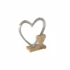 Deco Hart Carolyn H22cm - mango massief - bruin & zilver