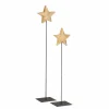 Deco Ster Teak op voet H90cm - hout massief & metaal - naturel
