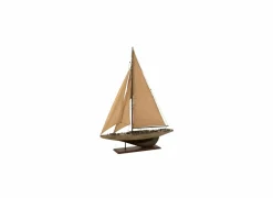 Deco Zeilboot H94cm - paulownia massief - naturel