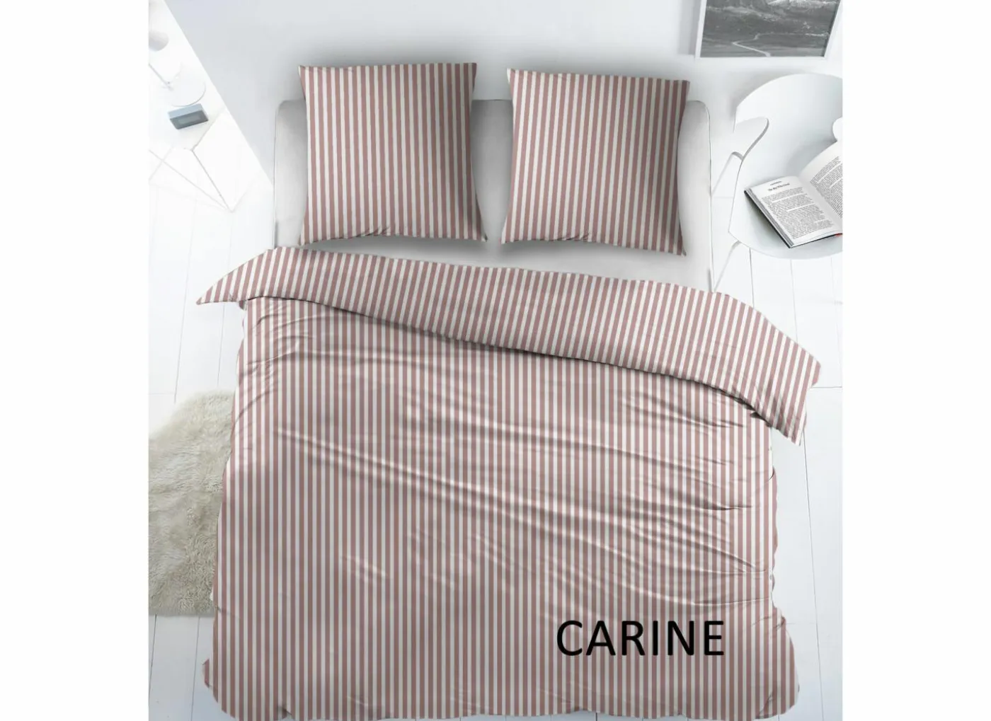 Dekbedovertrek Carine 140x220cm - katoen - roze