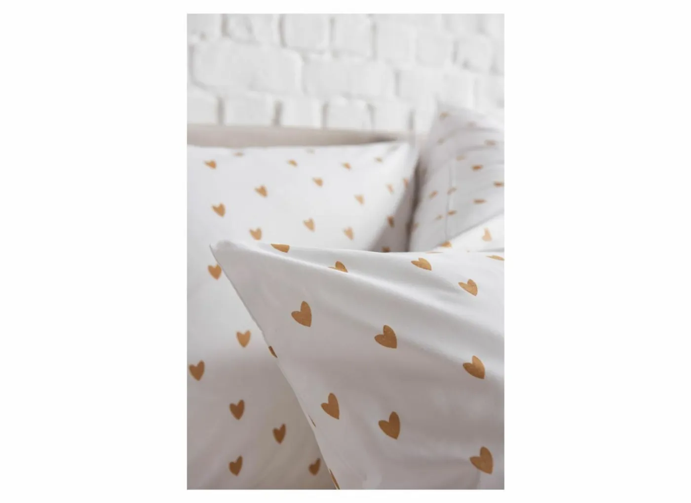 Dekbedovertrek Golden Hearts 240x200/220cm percale katoen