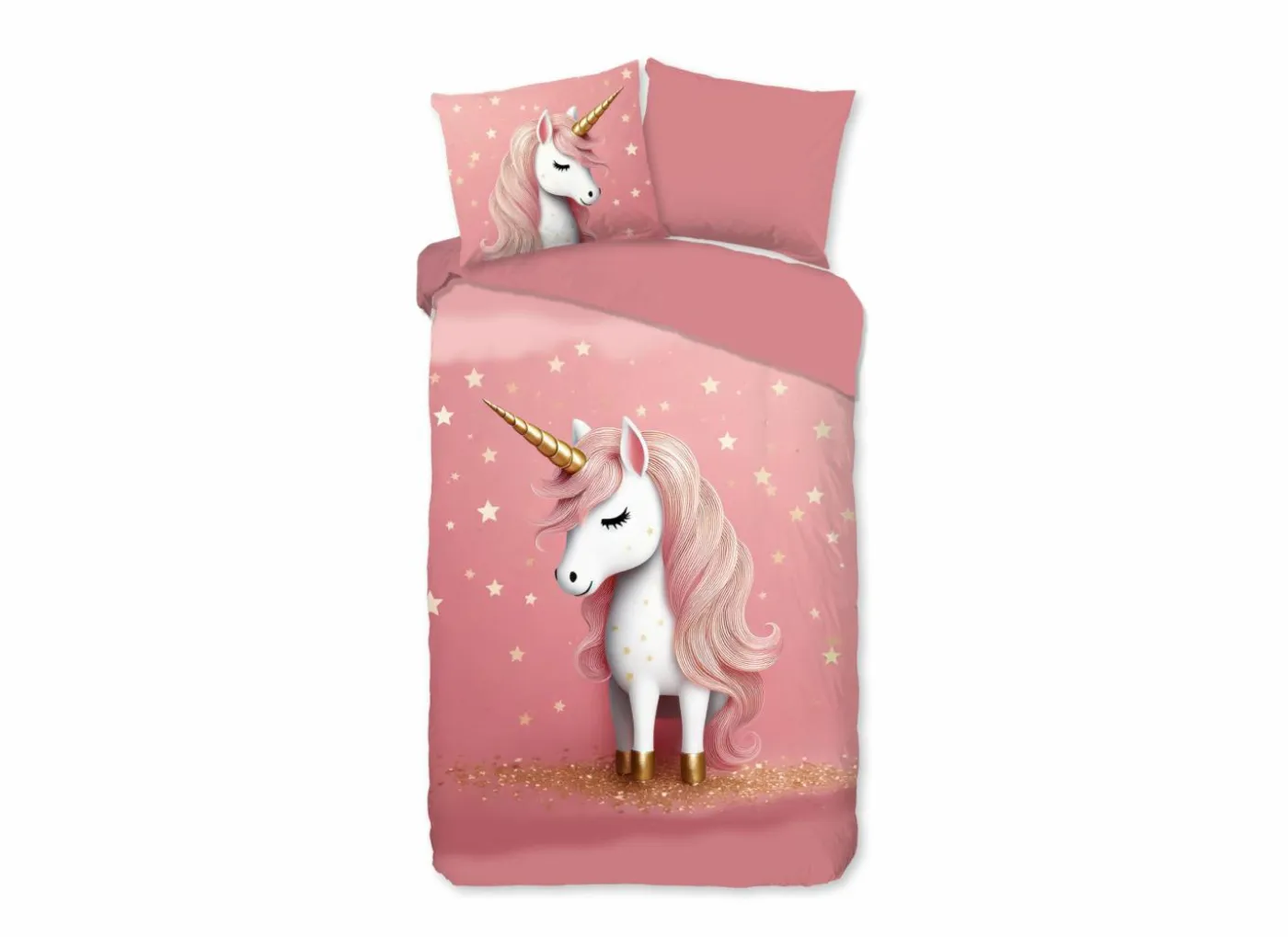 Dekbedovertrek Sparkles 140x220cm - microvezel - roze