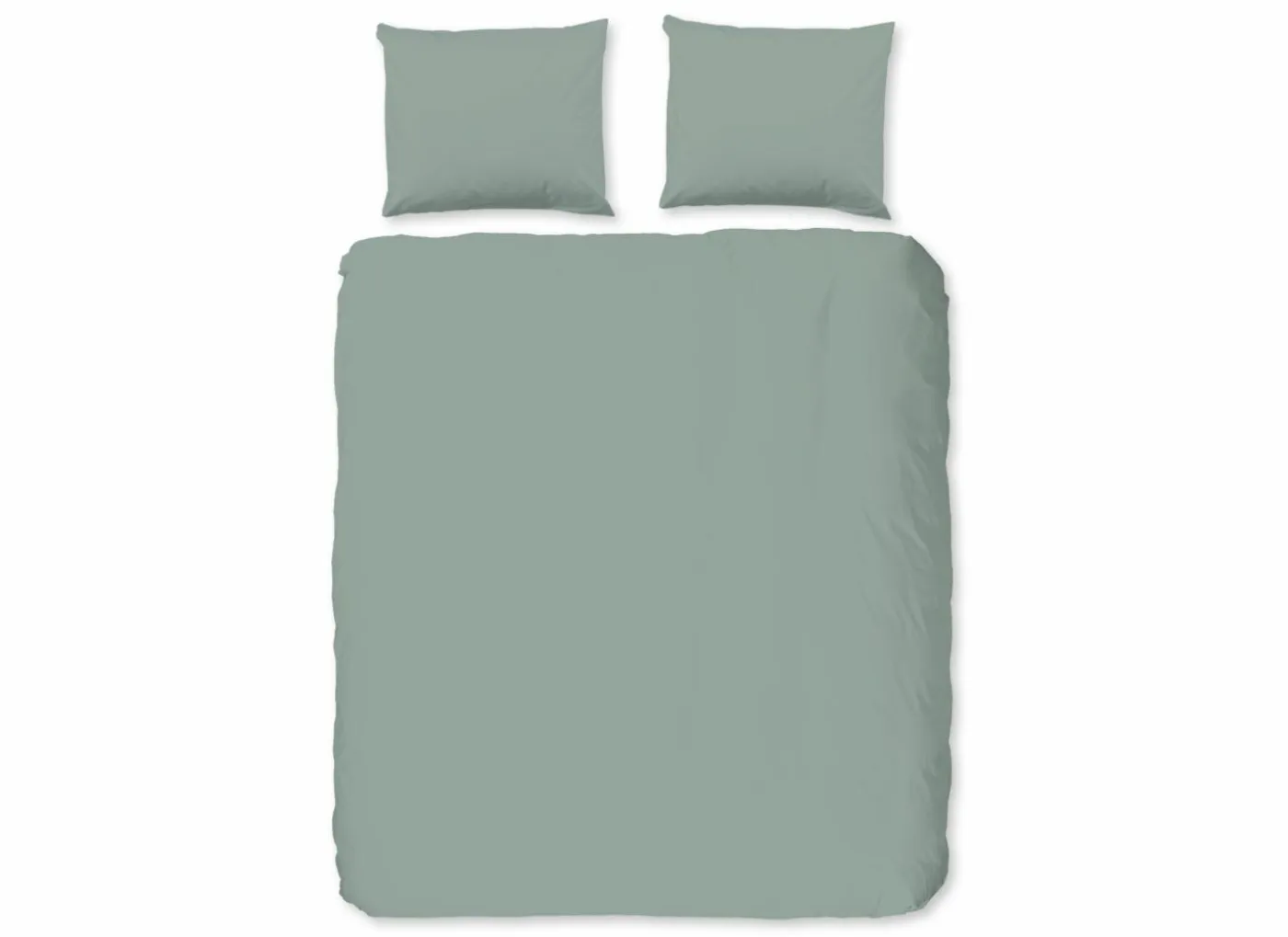 Dekbedovertrek Uni 200x220cm - flanel - groen