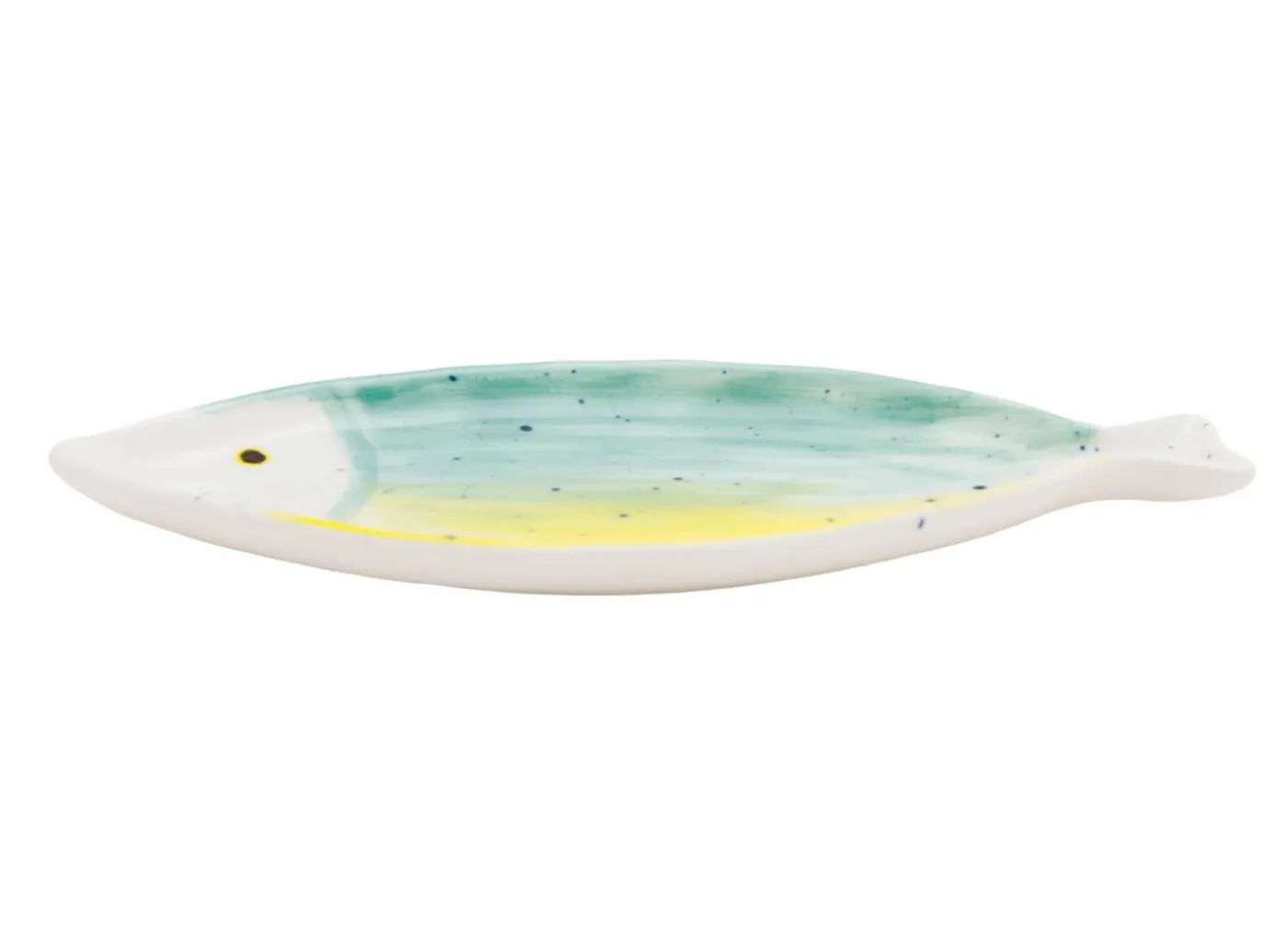 Dessertbord Coral 43x19,7cm - porselein - geel & groen